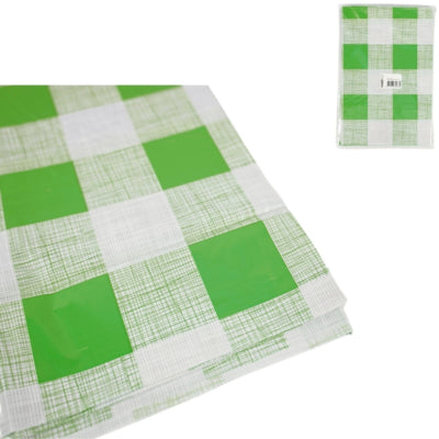 Pic tafelkleed kunststof groen wit 130 x 175 cm | 24 stuks