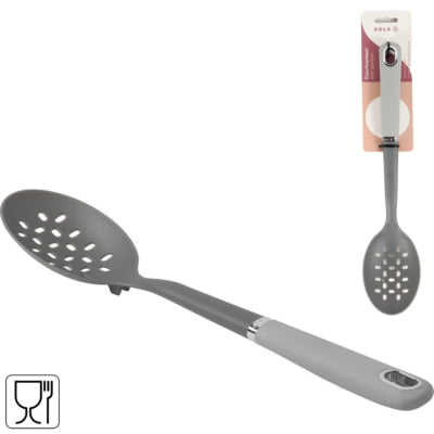 Sola serveerlepel geperforeerd grijs 33 cm | 48 stuks