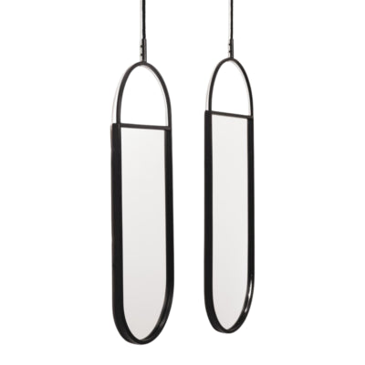 Housevitamin wandspiegel metaal zwart 60 cm set van 2 | 6 stuks
