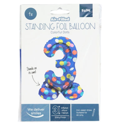 Folat folieballon staand 9 dots 41 cm | 20 stuks