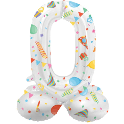 Folat folieballon staand 0 joyful party 41 cm | 20 stuks