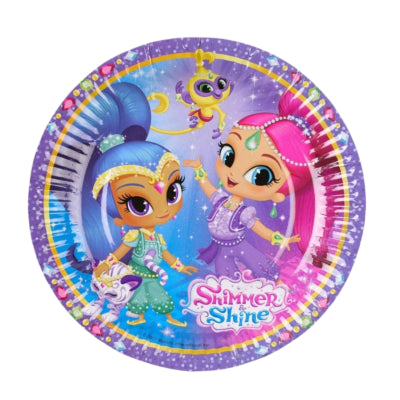 Wegwerp bordjes shimmer shine papier 8 stuks | 30 stuks
