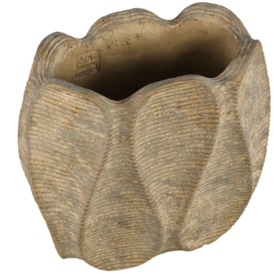 Ptmd bloempot waxy ovaal bruin 30 cm | 2 stuks