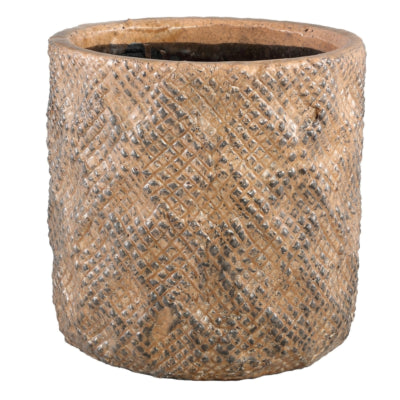 Ptmd bloempot melton l bruin 25 cm | 2 stuks