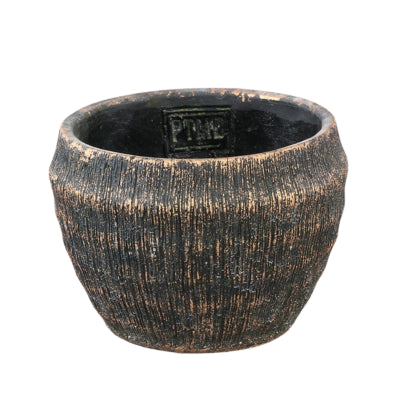 Ptmd bloempot sary s zwart goudkleurig 12 cm | 12 stuks