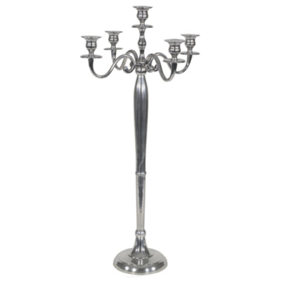 Kandelaar classic aluminium zilverkleurig 144 cm | 2 stuks