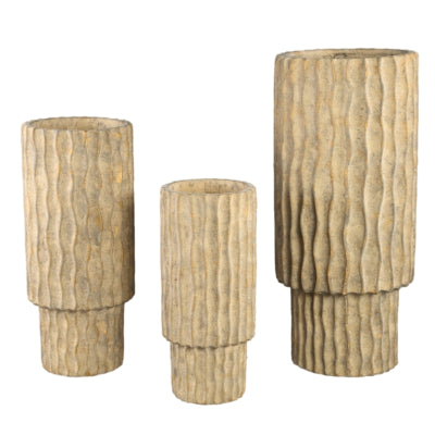 Ptmd bloempot mitty hoog s bruin 45 cm | 2 stuks