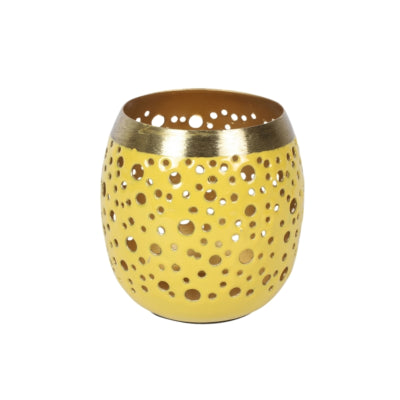 Countryfield theelichthouder anjana s geel 8 cm | 8 stuks
