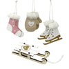 Deco heitmann kersthanger hout roze beige 10 cm set van 6 | 12 stuks