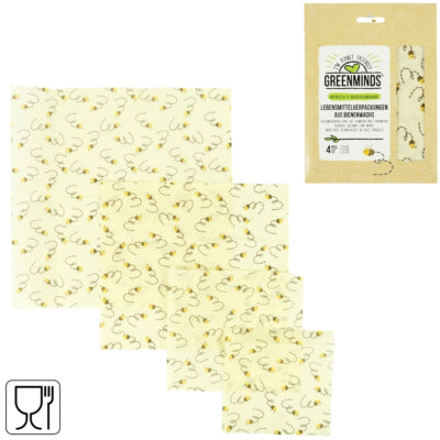 Greenminds bijenwas folie 33 cm set van 4 | 8 stuks