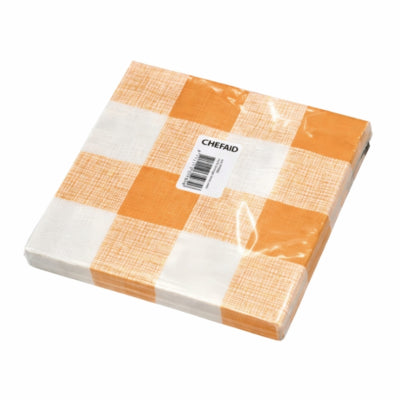 Servetten oranje wit 33 x 33 cm 20 stuks | 36 stuks