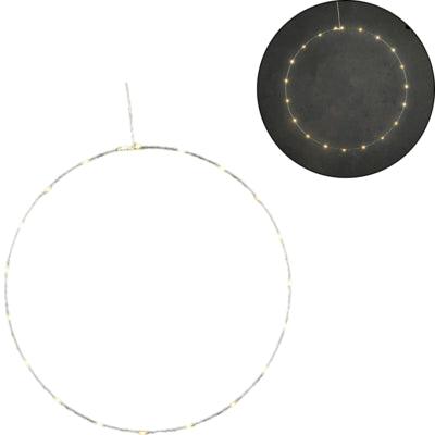 Cirkel met led verlichting zilverkleurig op batterij 50 cm | 30 stuks