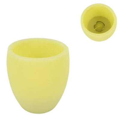 Waxkaars met theelicht geel 11 x 12 cm | 12 stuks