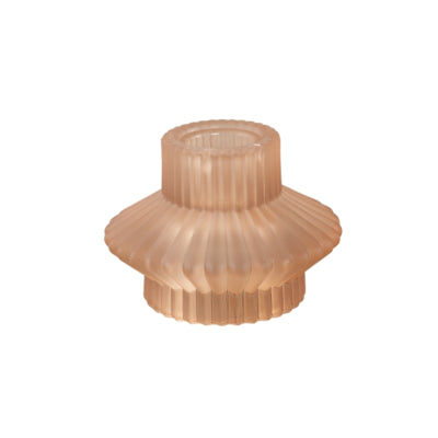 Ptmd kandelaar tyve duo matglas beige 7 cm | 12 stuks