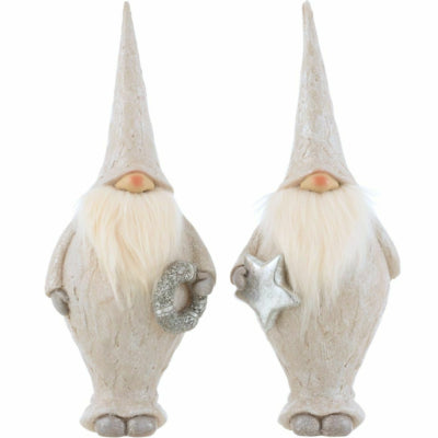 J-line beeld kerstman gnome 36,5 cm 2 assorti | 8 stuks