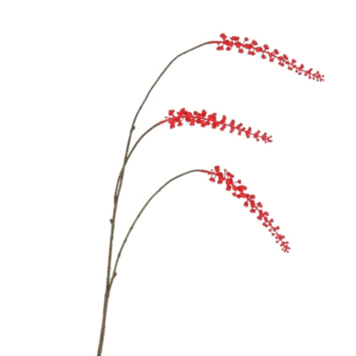 Daan kromhout kunsttak berry cluster rood 94 cm | 6 stuks