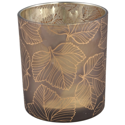 Ptmd theelichthouder magali glas bruin 10 cm | 6 stuks