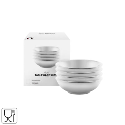 Vtwonen kom zilverkleurig 7 cm set van 4 | 6 stuks