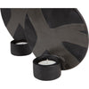 Wand theelichthouder zwart 20 cm set van 2 | 6 stuks