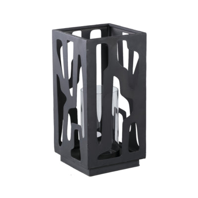 Ptmd windlicht dewey zwart 32 cm | 2 stuks