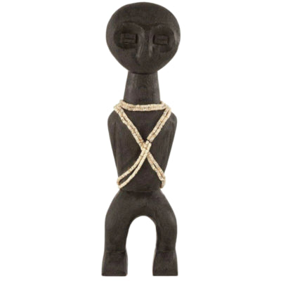 J-line figuur primitief mangohout zwart 47 cm | 6 stuks