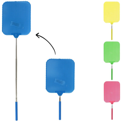 Vliegenmepper uitschuifbaar 66 cm 4 assorti | 15 stuks