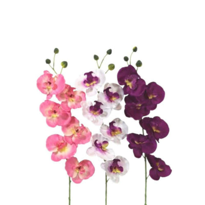 Kunstbloem orchidee 78 cm 3 assorti kleur | 48 stuks