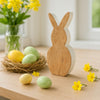 Figuur haas hout wit 18 cm | 24 stuks