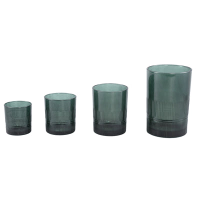 Ptmd theelichthouder yousra l groen 10 cm | 6 stuks