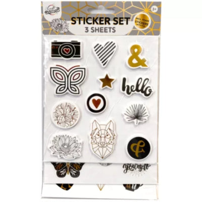 Craft universe foam stickers 4 assorti set van 3 | 24 stuks