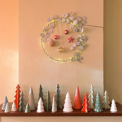 Beeld kerstboom terra 21 cm | 12 stuks
