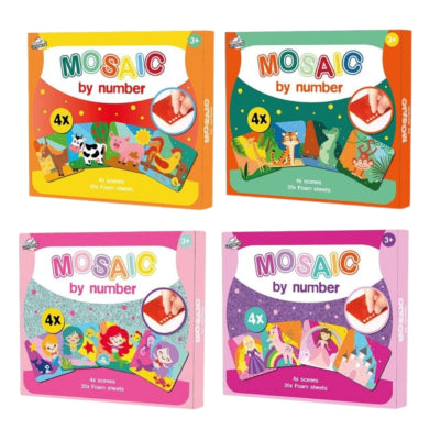 Craft universe mosaic op nummer foam 22 cm 4 assorti | 24 stuks