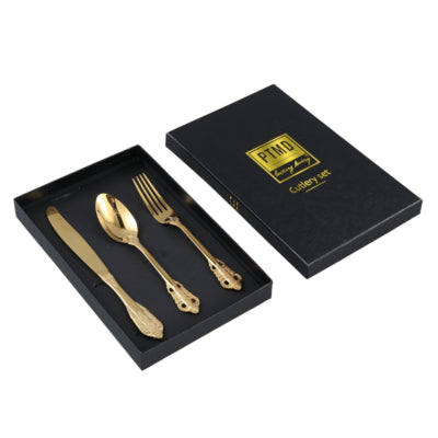 Ptmd thrust bestekset in giftbox goudkleurig set van 3 | 12 stuks