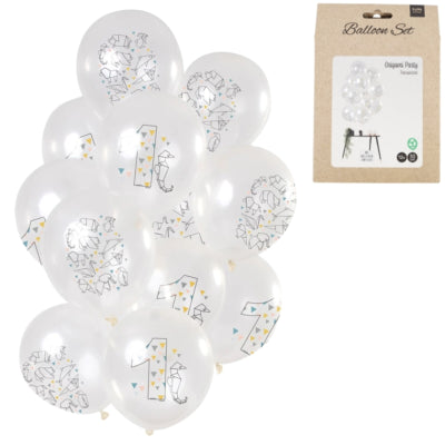 Folat ballonnen origami cijfer 1 jaar 30 cm set van 12 | 24 stuks