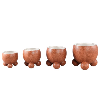 Ptmd bloempot malinda m oranje 15 cm | 6 stuks