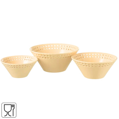 J-line kom perzik 20 cm set van 3 | 6 stuks
