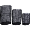 Ptmd windlicht javi metaal zwart 50 cm set van 3 | 2 stuks
