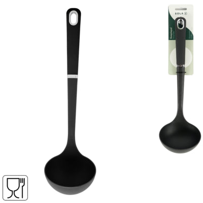 Sola soeplepel zwart 33 cm | 48 stuks