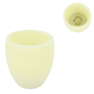 Waxkaars met theelicht crème 12 x 12 cm | 12 stuks
