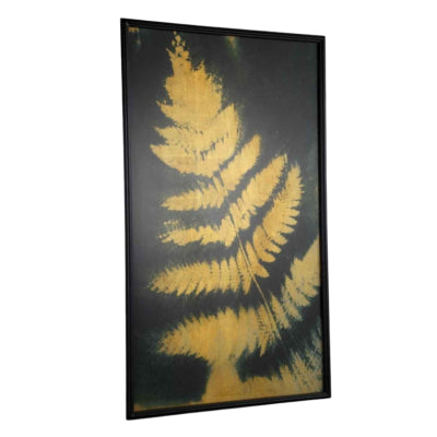 Wandpaneel loro varenblad groen goudkleurig 100 cm | 2 stuks