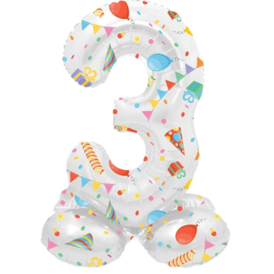Folat folieballon staand 3 joyful party 41 cm | 20 stuks