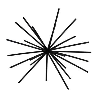 Housevitamin ornament firework metaal zwart 15 cm | 24 stuks