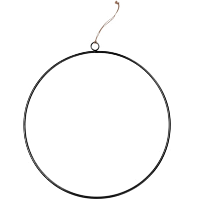 H s collection hangdecoratie ring zwart 50 cm | 12 stuks