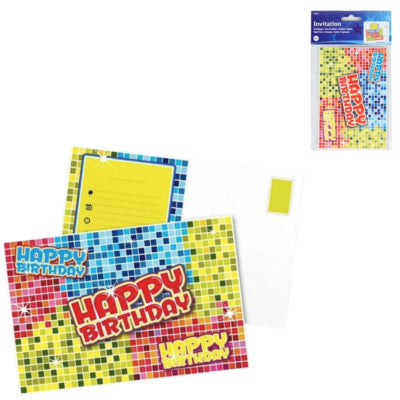 Folat uitnodigingskaarten happy birthday 6 stuks | 48 stuks