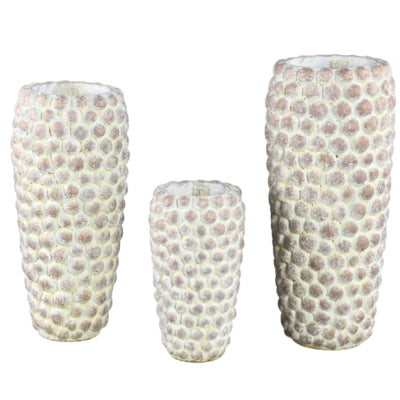 Ptmd bloempot ruis hoog m crème 45 cm | 2 stuks