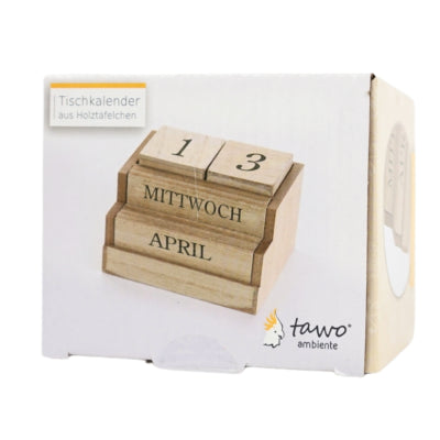 Tafelkalender hout 10,5 cm | 6 stuks