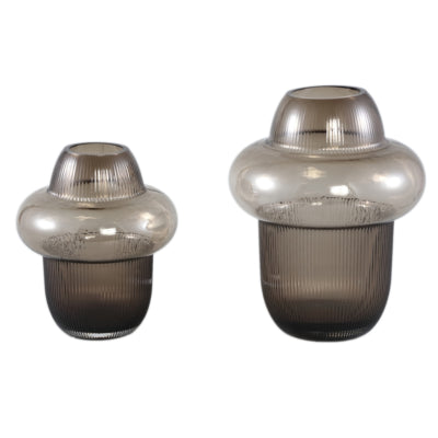 Ptmd vaas marlene rookglas bruin 25,5 cm | 6 stuks