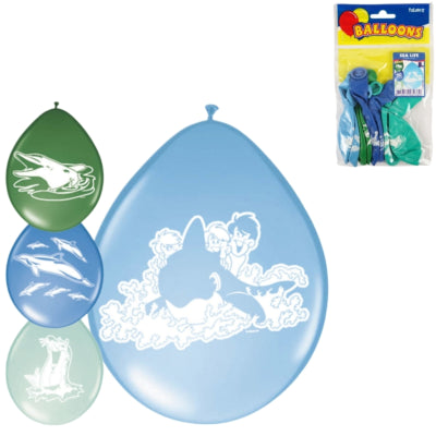 Folat ballonnen sea life blauw groen 30 cm 8 stuks | 48 stuks