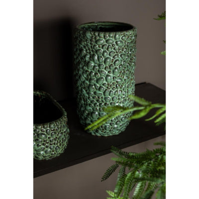 Ptmd bloempot danillo groen 30 cm | 2 stuks