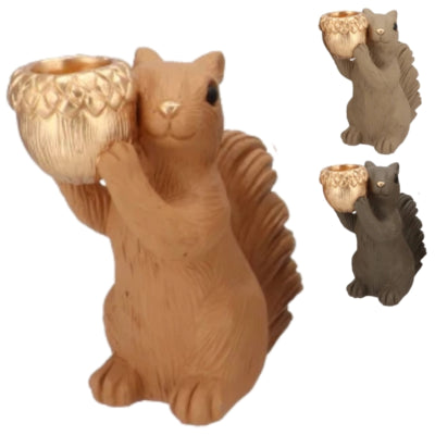 Daan kromhout schaal jingle eekhoorn staand bruin 21 cm 3 assorti | 6 stuks